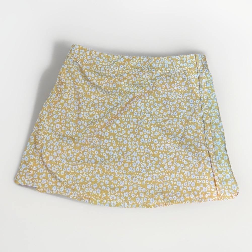Rip Skirt Womens Small Yellow Floral Hawaiian Wrap Skirt Activewear Beach